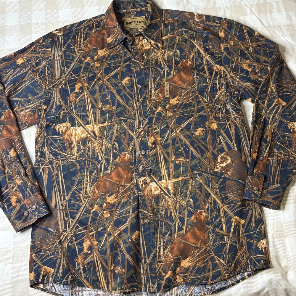 MAGELLAN Mens Camo & Hunting Lab Long Sleeve Button Down